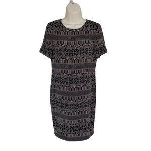 Liz Claiborne Vintage Cute Classy Dress ~ Sz 4 ~ Black & Beige ~ Knee Length